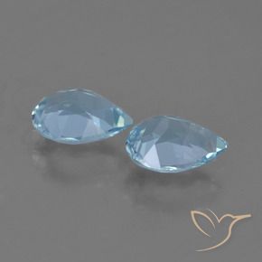 Gemme di Topazio Celeste naturale da 1.61 ct, Forma a pera, VS