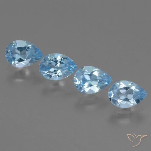 3.15ctw Naturale Celeste Topazio, Forma a pera, VVS-VS