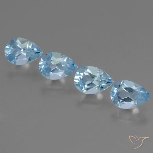 3.35ctw Naturale Celeste Topazio, Forma a pera, VVS-VS
