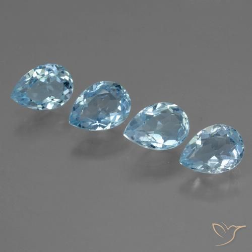 3.69ctw Naturale Celeste Topazio, Forma a pera, VVS-VS