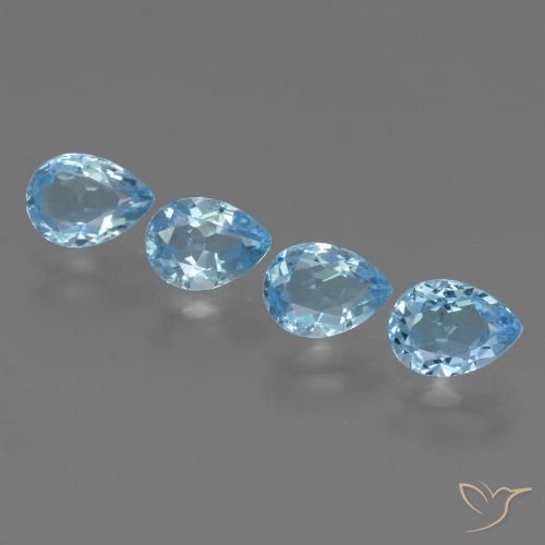 3.53ctw Naturale Blu svizzero Topazio, Forma a pera, VVS-VS