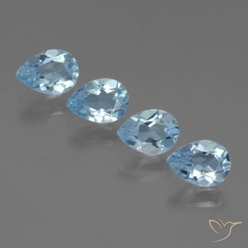 3.12ctw Naturale Celeste Topazio, Forma a pera, VVS-VS