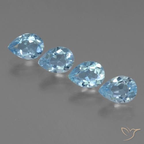 3.70ctw Naturale Celeste Topazio, Forma a pera, VVS-VS