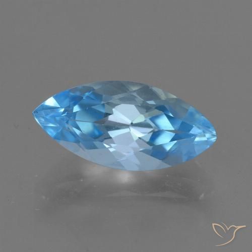 Topazio Blu svizzero naturale da 3.40 ct, Taglio marquise, VVS