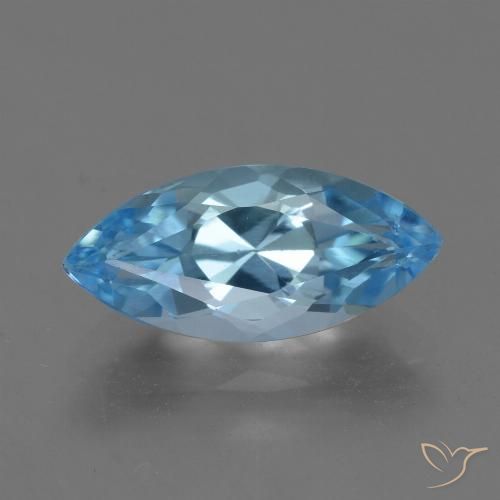 4.02ct Naturale Celeste Topazio, Taglio marquise, VVS