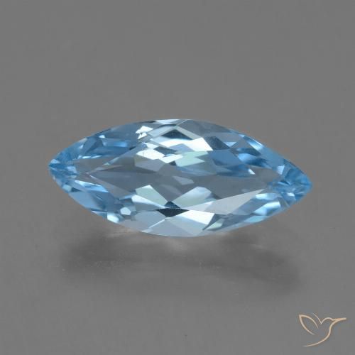 3.16ct Naturale Celeste Topazio, Taglio marquise, VVS