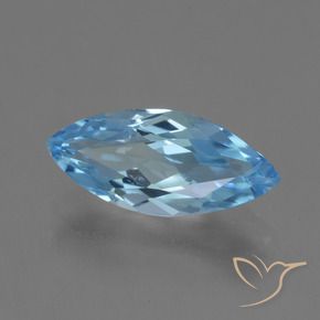 Topazio Celeste naturale da 3.16 ct, Taglio marquise, VVS