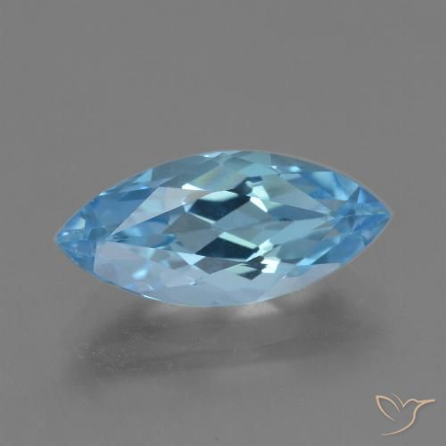 3.78ct Naturale Celeste Topazio, Taglio marquise, VVS