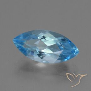 Topazio Blu svizzero naturale da 4.02 ct, Taglio marquise, VVS