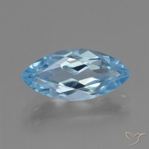 3.59ct Naturale Celeste Topazio, Taglio marquise, VVS, Photo A
