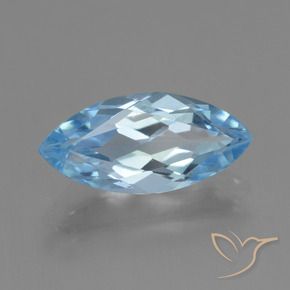Topazio Celeste naturale da 3.59 ct, Taglio marquise, VVS