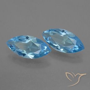 Gemme di Topazio Blu svizzero naturale da 6.72 ct, Taglio marquise, VS