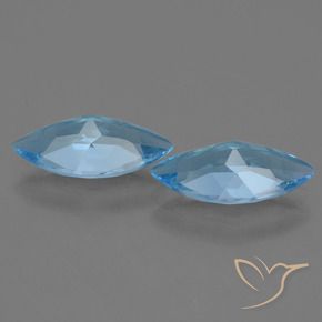 Gemme di Topazio Blu svizzero naturale da 6.72 ct, Taglio marquise, VS