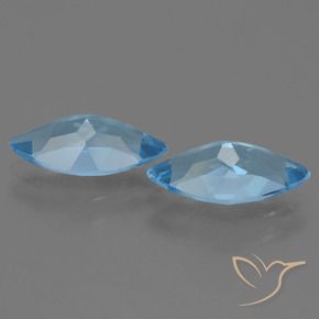 Gemme di Topazio Blu svizzero naturale da 7.47 ct, Taglio marquise, VS