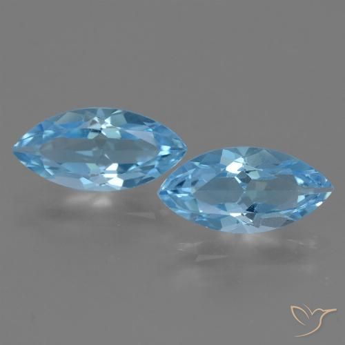 7.14ctw Naturale Celeste Topazio, Taglio marquise, VVS-VS