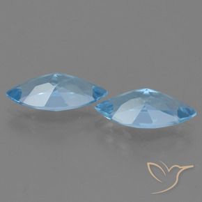 Gemme di Topazio Celeste naturale da 7.14 ct, Taglio marquise, VVS-VS