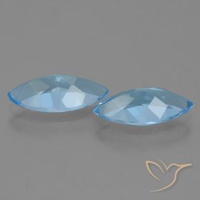 Gemme di Topazio Blu svizzero naturale da 7.26 ct, Taglio marquise, VS