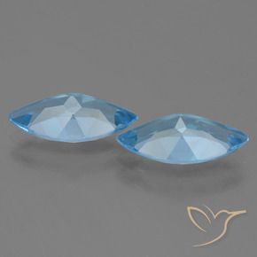 Gemme di Topazio Blu svizzero naturale da 7.10 ct, Taglio marquise, VS