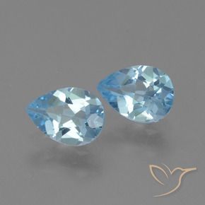 Gemme di Topazio Blu svizzero naturale da 1.65 ct, Forma a pera, VS