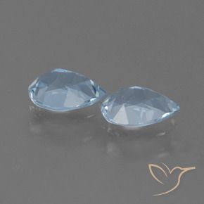 Gemme di Topazio Celeste naturale da 1.68 ct, Forma a pera, VVS-VS