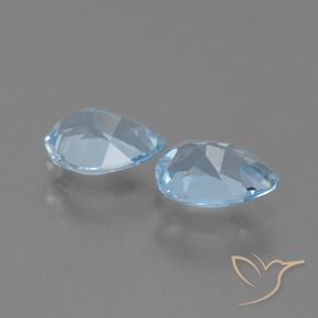 Gemme di Topazio Celeste naturale da 1.62 ct, Forma a pera, VS