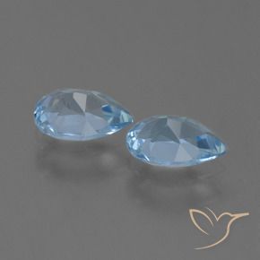 Gemme di Topazio Blu svizzero naturale da 1.49 ct, Forma a pera, VS