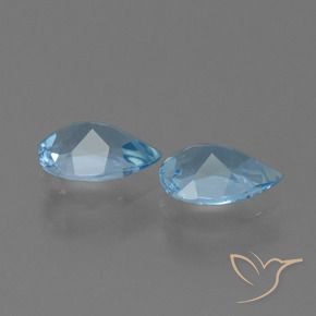 Gemme di Topazio Celeste naturale da 1.57 ct, Forma a pera, VS