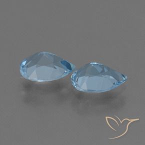 Gemme di Topazio Celeste naturale da 1.62 ct, Forma a pera, VS