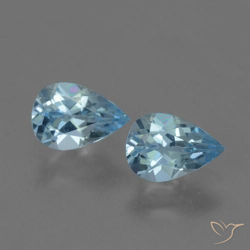 1.57ctw Naturale Blu svizzero Topazio, Forma a pera, VS