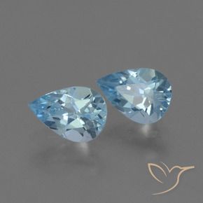 Gemme di Topazio Blu svizzero naturale da 1.57 ct, Forma a pera, VS