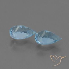 Gemme di Topazio Blu svizzero naturale da 1.57 ct, Forma a pera, VS