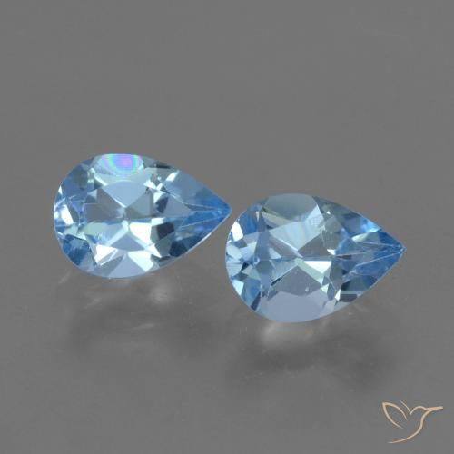 1.77ctw Naturale Blu svizzero Topazio, Forma a pera, VVS-VS