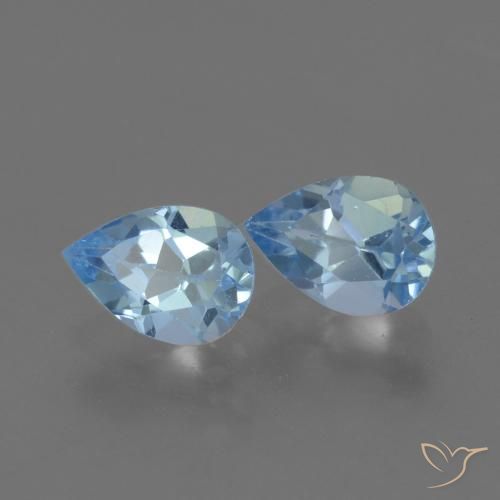 Gemme di Topazio Blu svizzero naturale da 1.77 ct, Forma a pera, VVS-VS