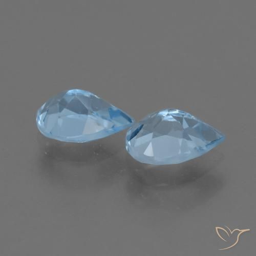 Gemme di Topazio Blu svizzero naturale da 1.77 ct, Forma a pera, VVS-VS