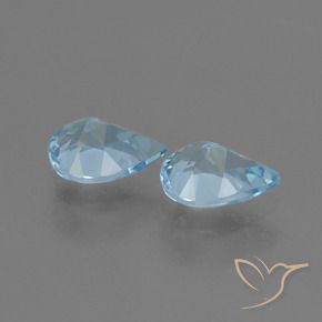 Gemme di Topazio Celeste naturale da 1.47 ct, Forma a pera, VS