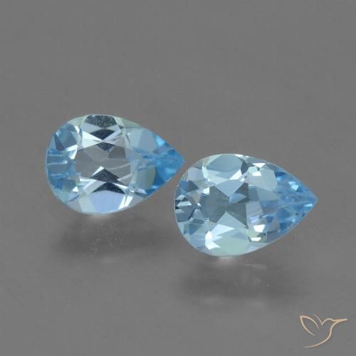 1.54ctw Naturale Blu svizzero Topazio, Forma a pera, VVS-VS