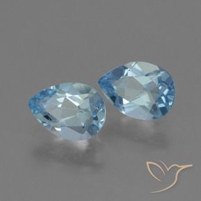 Gemme di Topazio Blu svizzero naturale da 1.80 ct, Forma a pera, VS