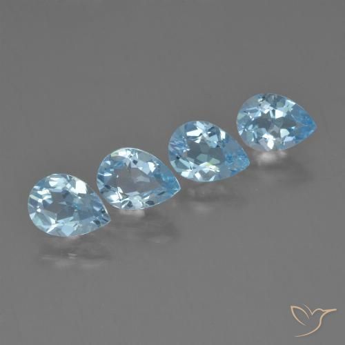 3.16ctw Naturale Celeste Topazio, Forma a pera, VVS-VS