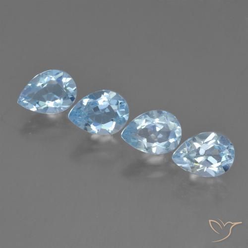 3.85ctw Naturale Celeste Topazio, Forma a pera, VVS-VS