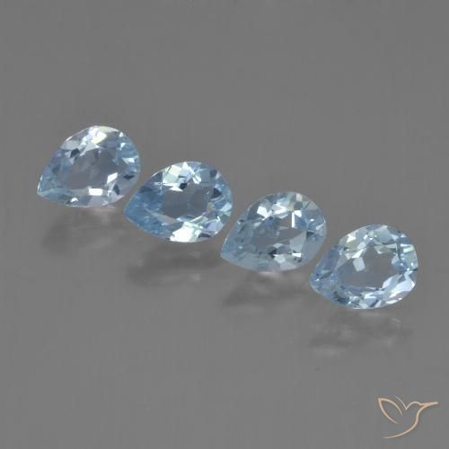 3.46ctw Naturale Celeste Topazio, Forma a pera, VVS-VS