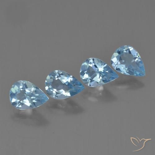 2.88ctw Naturale Blu svizzero Topazio, Forma a pera, VVS-VS