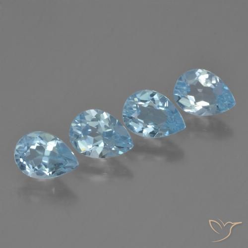 3.29ctw Naturale Celeste Topazio, Forma a pera, VVS-VS