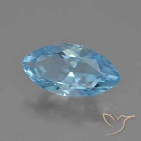 Topazio Celeste naturale da 3.51 ct, Taglio marquise, VVS
