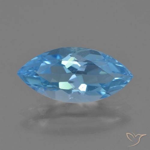 3.60ct Naturale Blu svizzero Topazio, Taglio marquise, VVS