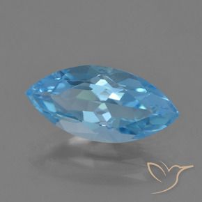 Topazio Blu svizzero naturale da 3.60 ct, Taglio marquise, VVS