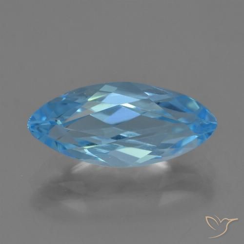 Topazio Blu svizzero naturale da 3.92 ct, Taglio marquise, VVS