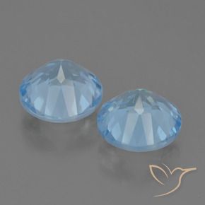 Gemme di Topazio Celeste naturale da 4.70 ct, Rotondo, VVS-VS