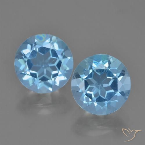 4.72ctw Naturale Celeste Topazio, Rotondo, VVS-VS