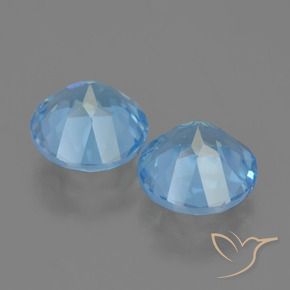 Gemme di Topazio Celeste naturale da 4.72 ct, Rotondo, VVS-VS
