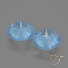 Gemme di Topazio Blu svizzero naturale da 4.72 ct, Rotondo, VS